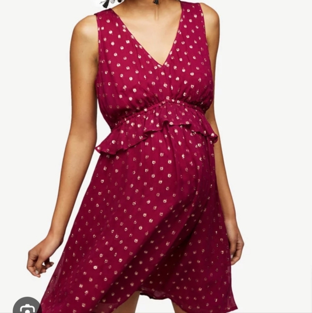A Pea In The Pod Maternity Summer Ruffle Dress Size: M